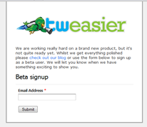 Tweasier sign up