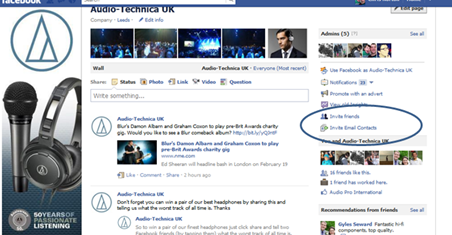 Facebook Invite contacts to your page